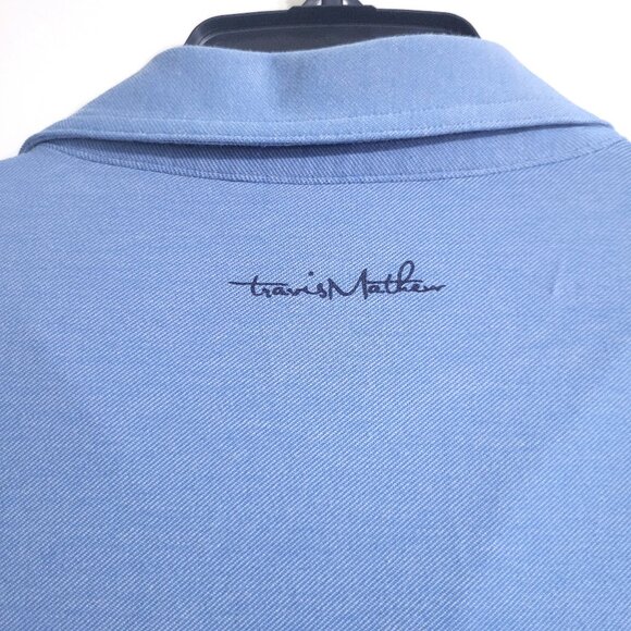 Travis Mathew Mens Blue Short Sleeve Polo Shirt Size L Cotton Blend Golf Preppy - Picture 4 of 9